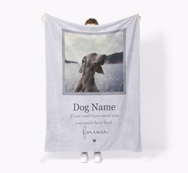 Lived Forever: Photo Upload {breedFullName} Premium Sherpa Fleece Blanket